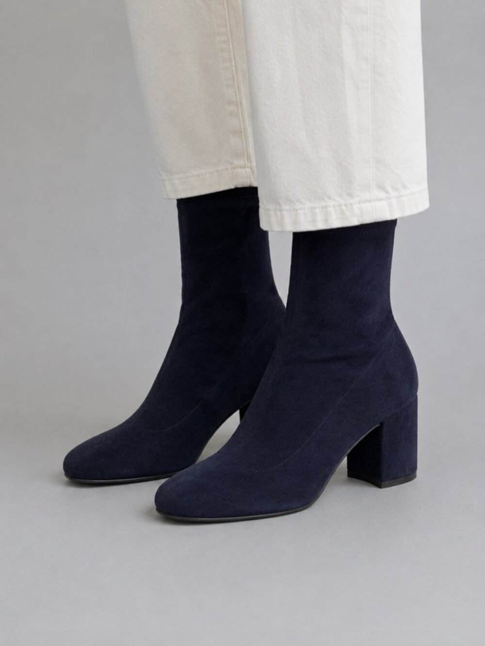 Aquatalia Briana Stretch Suede Weatherproof Boot in Navy